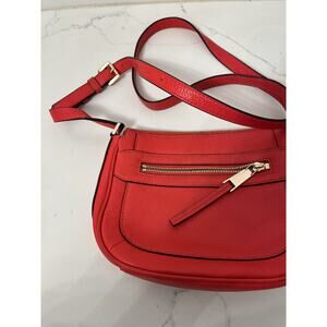 Michael Kors Small Pebbled Leather Cross Body Handbag Bright Red